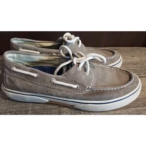 Sperry Top Sider Boat Shoes Men’s 8.5 M Halyard Canvas Lace Up 0777867 Brown